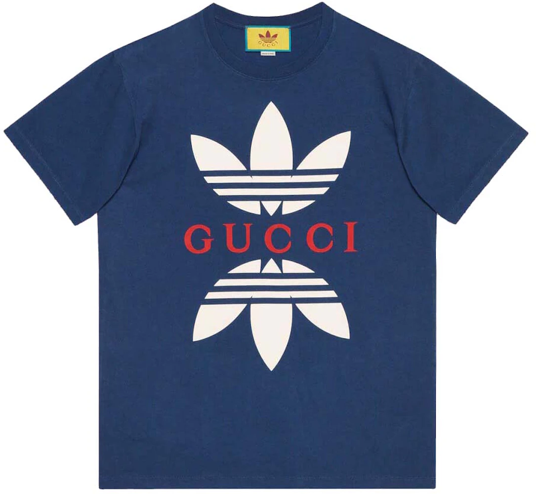 Gucci x adidas Cotton Jersey T-Shirt Cobalt Blue Men's - SS22 - US