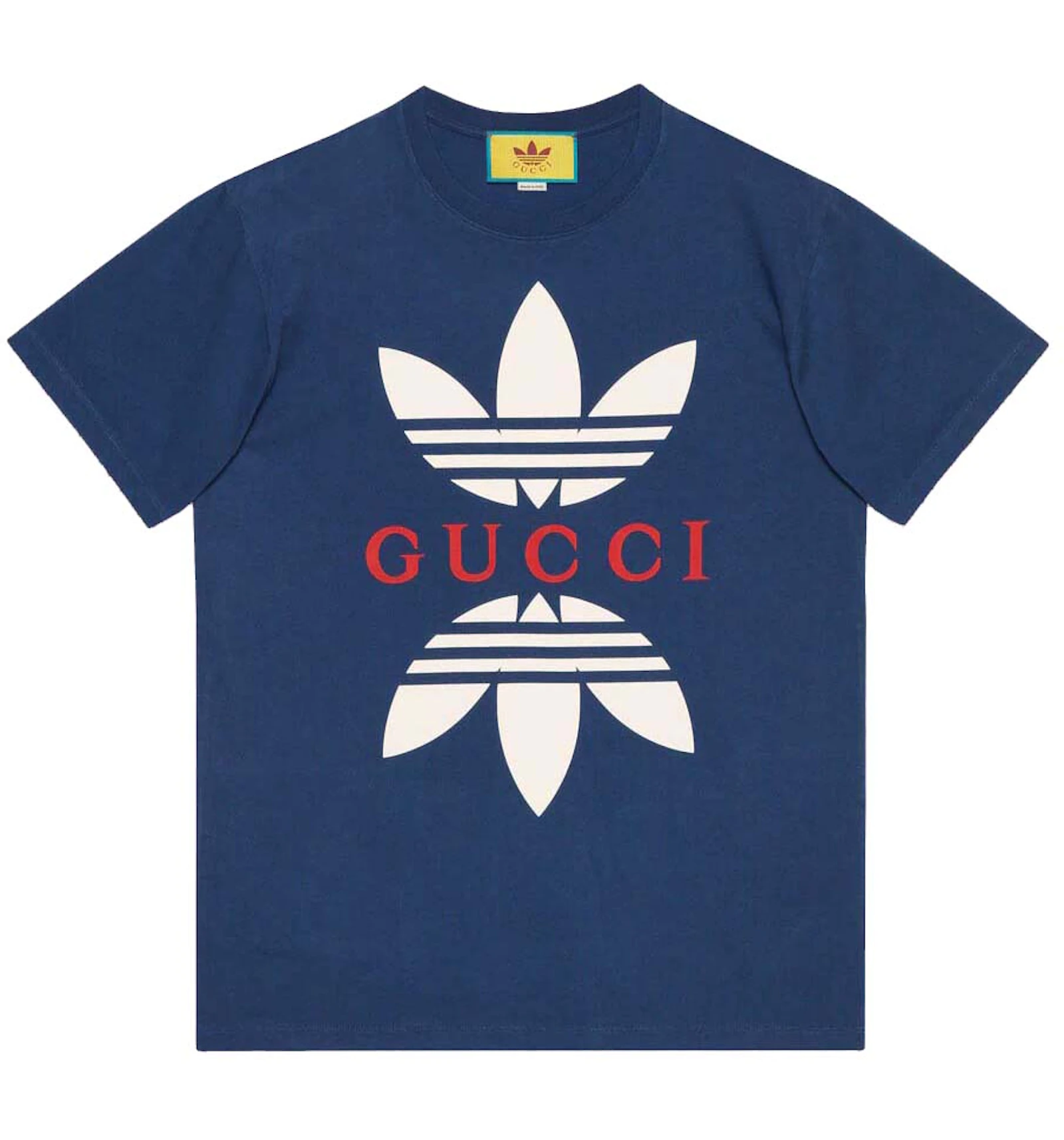Gucci X Adidas Cotton Jersey T Shirt Cobalt Blue Ss22 Us Gucci X Adidas Cotton Jersey T Shirt Cobalt Blue Ss22 Us