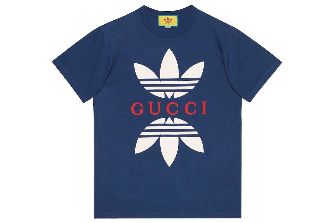 Pre-owned Gucci X Adidas Cotton Jersey T-shirt Cobalt Blue