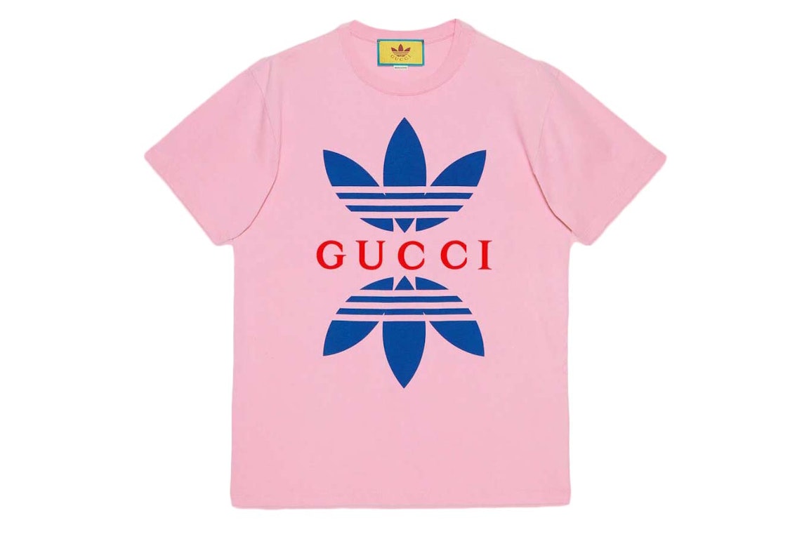 Pre-owned Gucci X Adidas Cotton Jersey T-shirt Light Pink