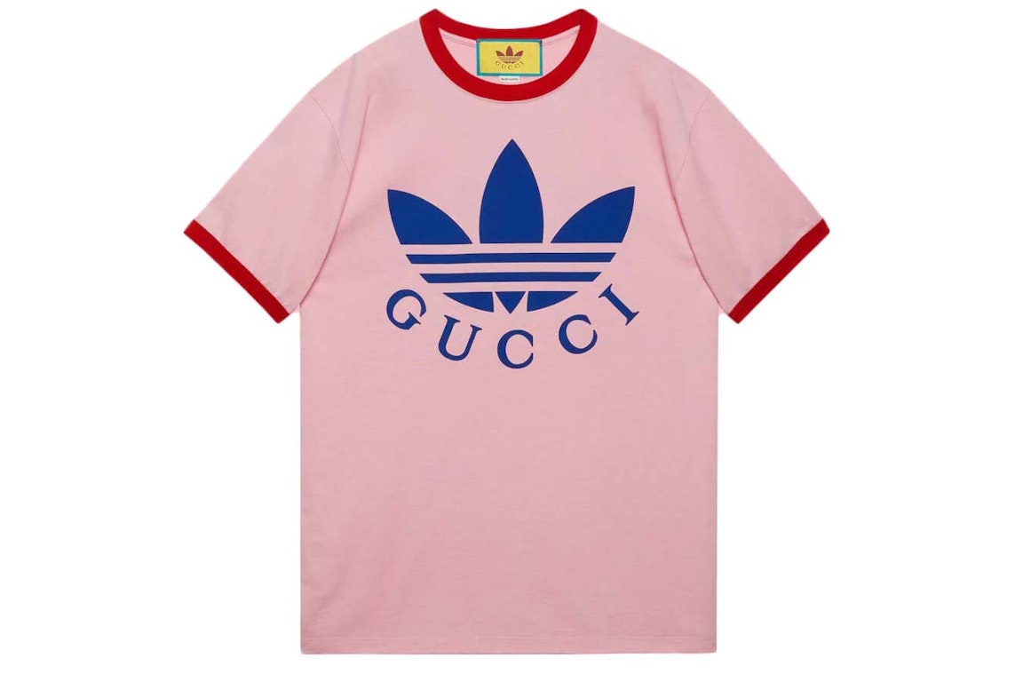 Pre-owned Gucci X Adidas Cotton Jersey T-shirt Pink/red