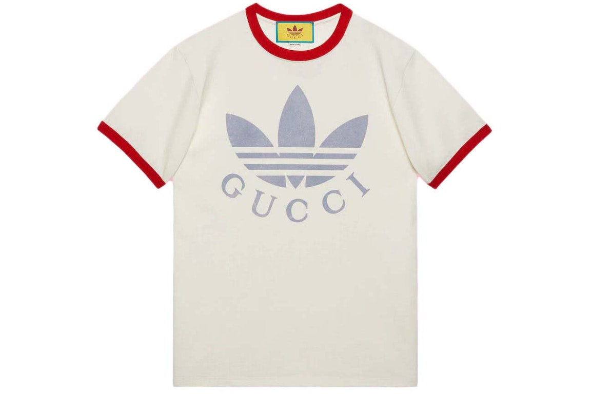 Pre-owned Gucci X Adidas Cotton Jersey T-shirt White/red