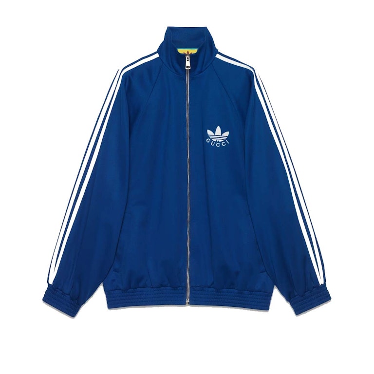 Pre-owned Gucci X Adidas Cotton Jersey Zip Jacket Blue