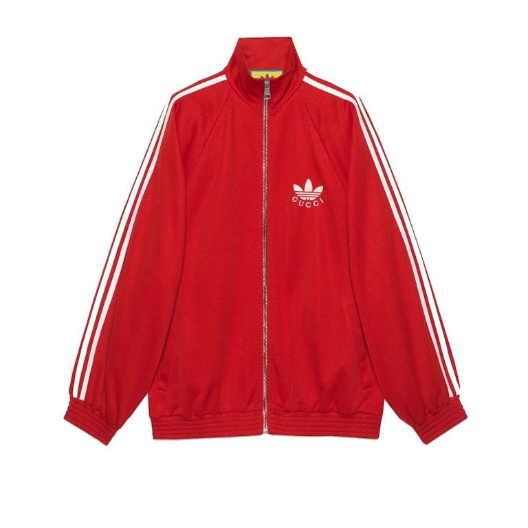 Pre-owned Gucci X Adidas Cotton Jersey Zip Jacket Bright Red