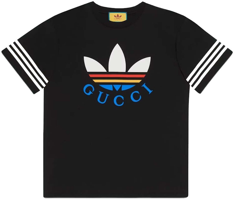 US adidas FW22 Men\'s - Cotton T-shirt - Black/Multicolor Gucci x