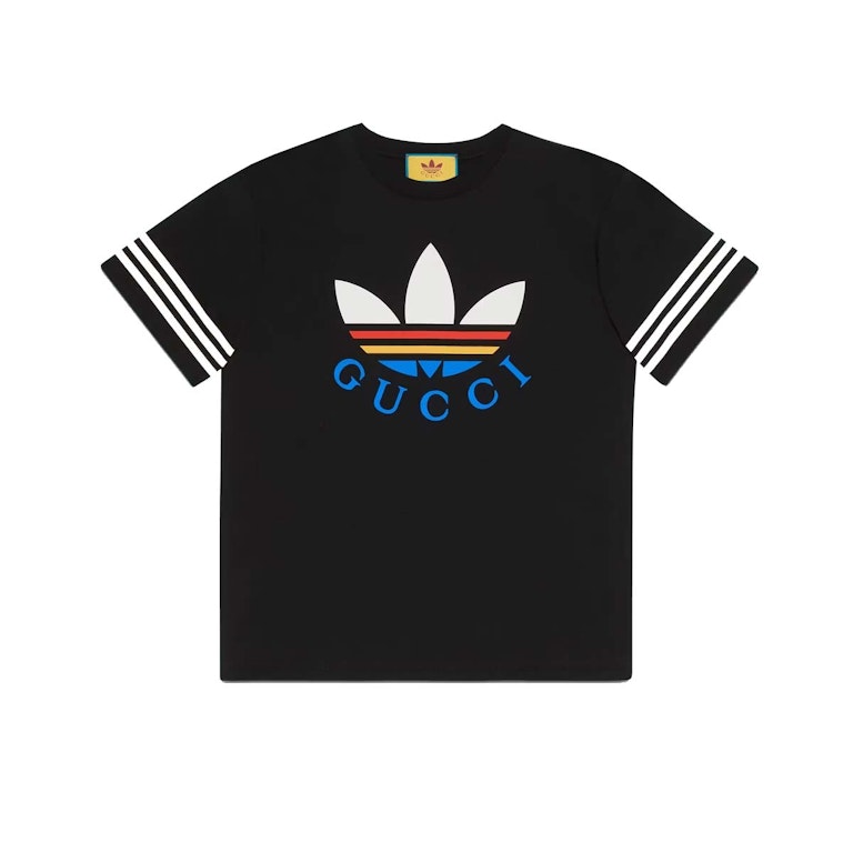 Pre-owned Gucci X Adidas Cotton T-shirt Black/multicolor