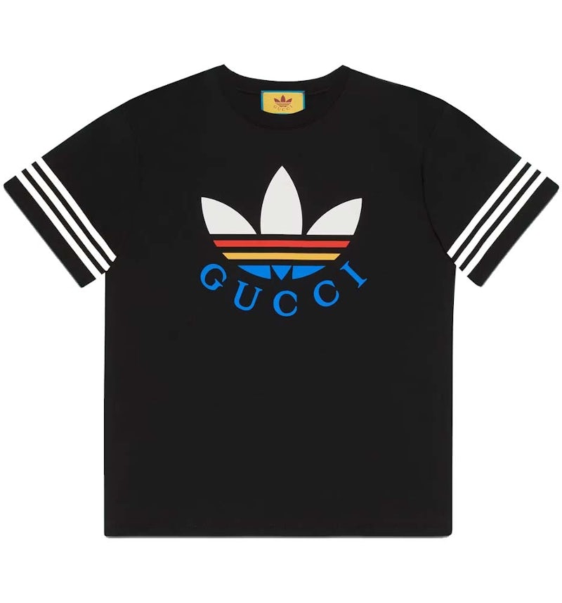 Gucci x adidas Cotton T-shirt Black/Multicolor Men's FW22 US