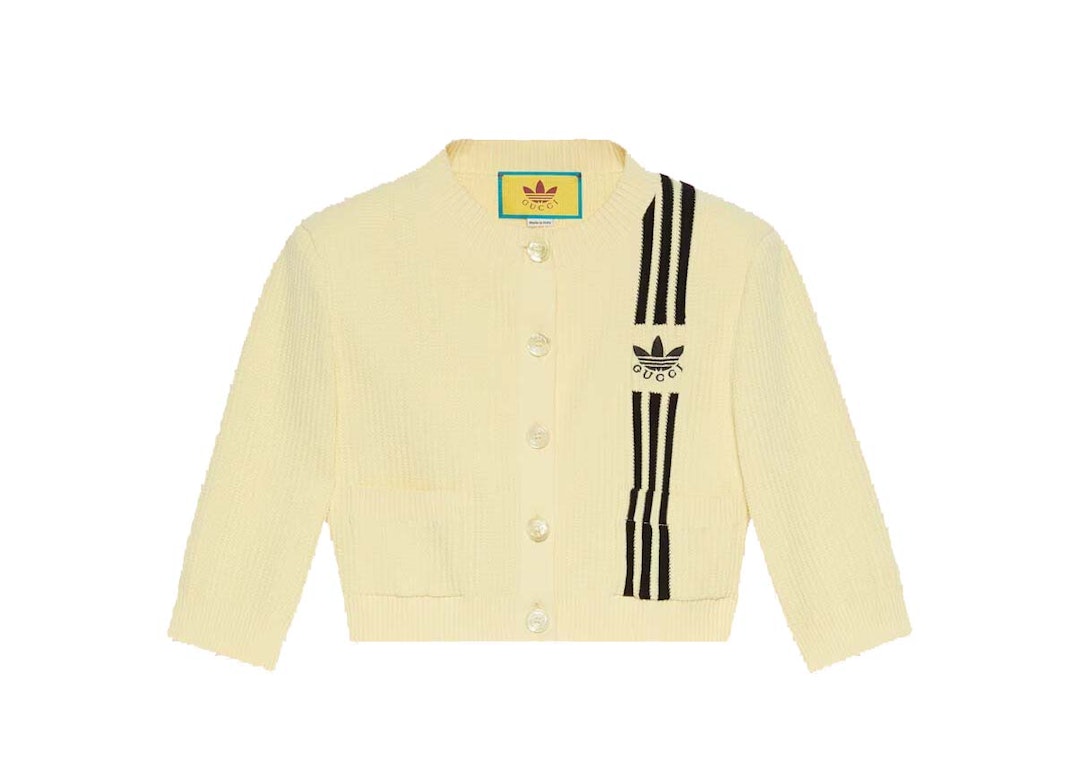 Pre-owned Gucci X Adidas Cropped Cardigan Yellow