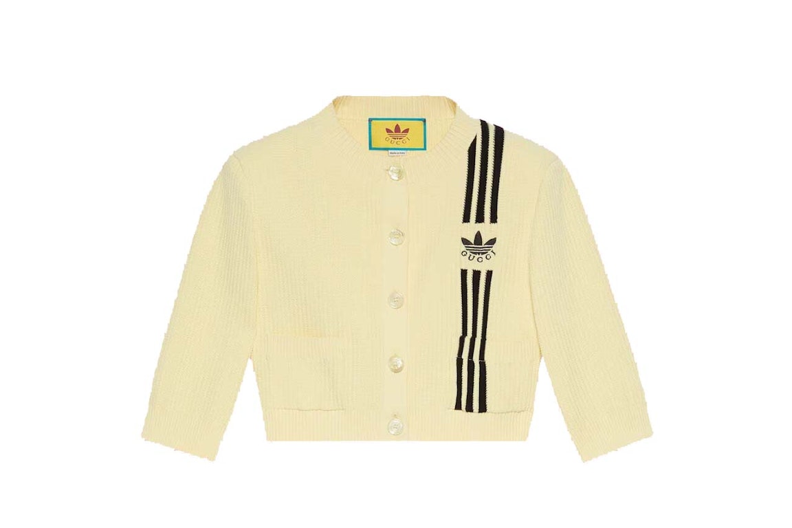 Pre-owned Gucci X Adidas Cropped Cardigan Yellow