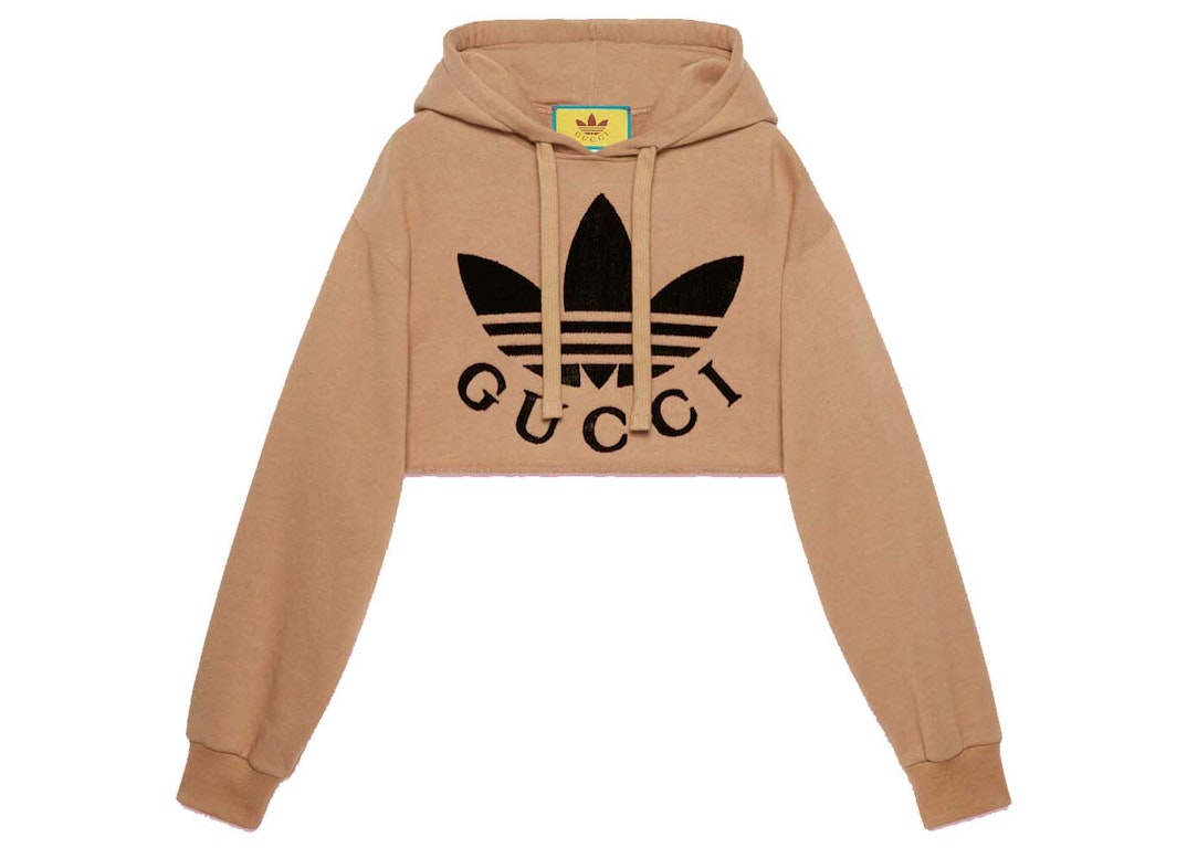 Pre-owned Gucci X Adidas Cropped Sweatshirt Beige
