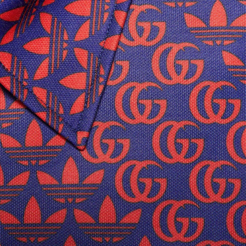 Gucci x adidas Double G and Trefoil Print Jacket Blue/Red