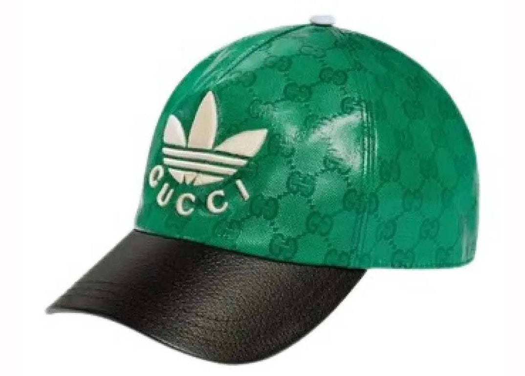 Pre-owned Gucci X Adidas Gg Allover Logo Cap Green/black