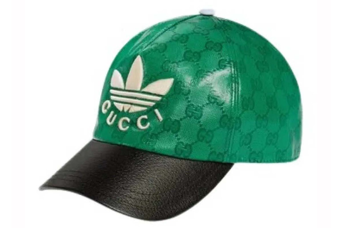 Pre-owned Gucci X Adidas Gg Allover Logo Cap Green/black