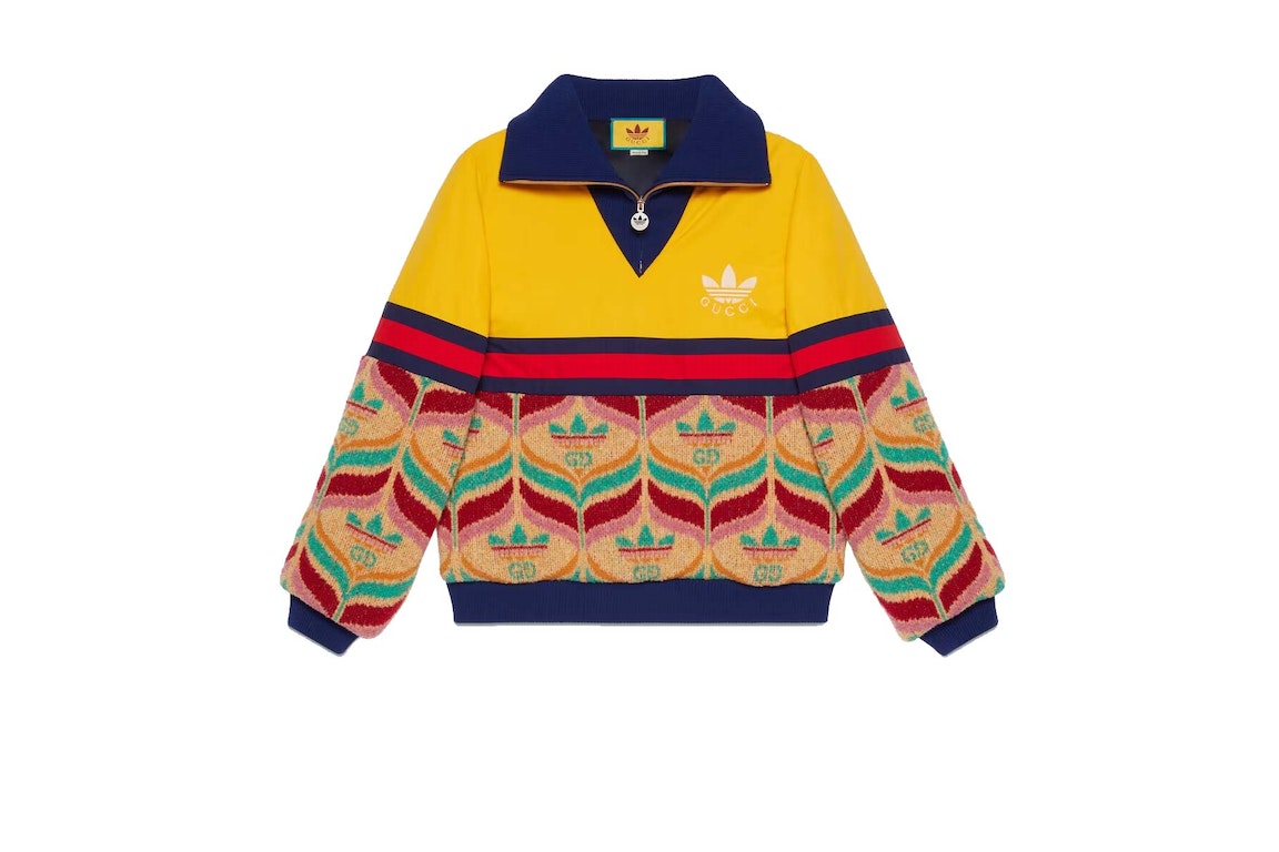 Pre-owned Gucci X Adidas Half-zip Jacket Camel/yellow