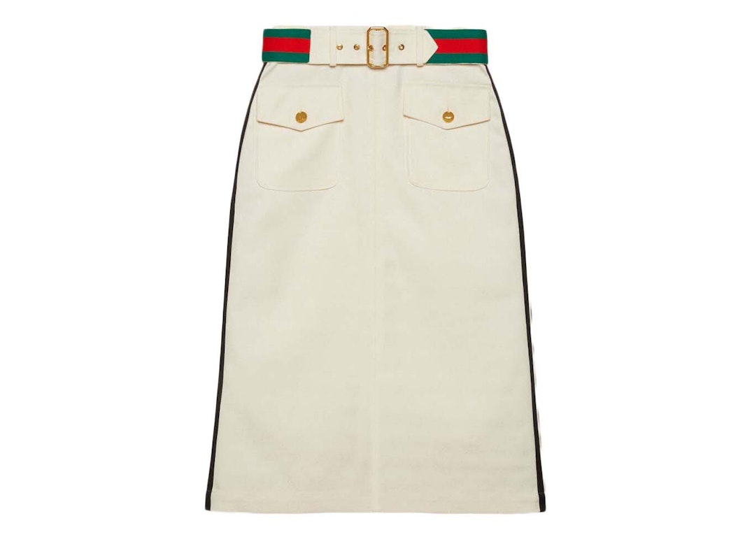 Pre-owned Gucci X Adidas Jacquard Skirt White/beige