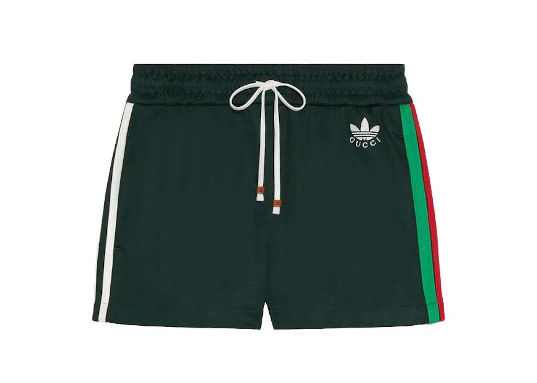 Pre-owned Gucci X Adidas Jersey Shorts Dark Green