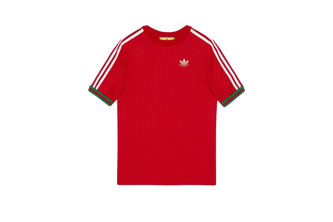 Pre-owned Gucci X Adidas Jersey T-shirt Red