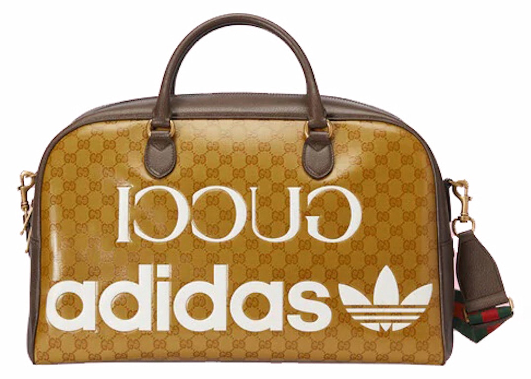 Pre-owned Gucci X Adidas Large Duffle Bag Beige/brown