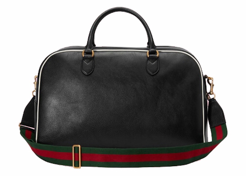 Gucci x adidas Large Duffle Bag Black in Leather with Gold tone US