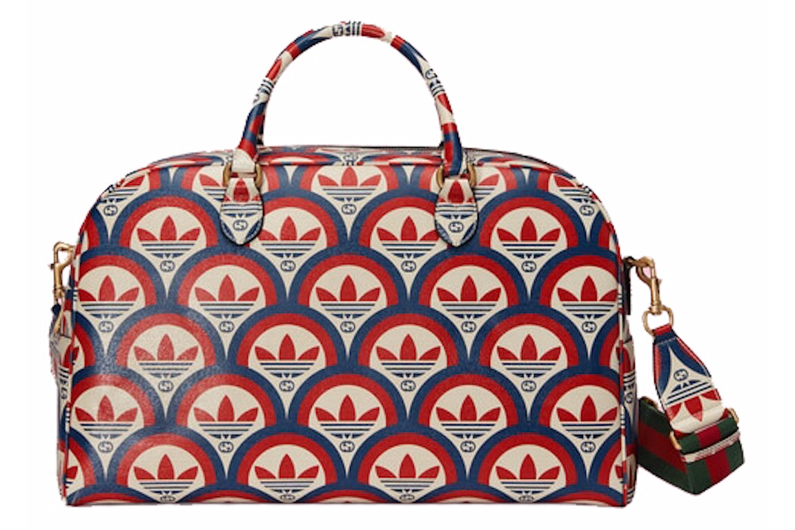 Pre-owned Gucci X Adidas Large Duffle Bag Blue/red