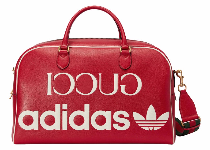 Gucci x adidas Mini Duffle Bag Red in Leather with Gold-tone - US