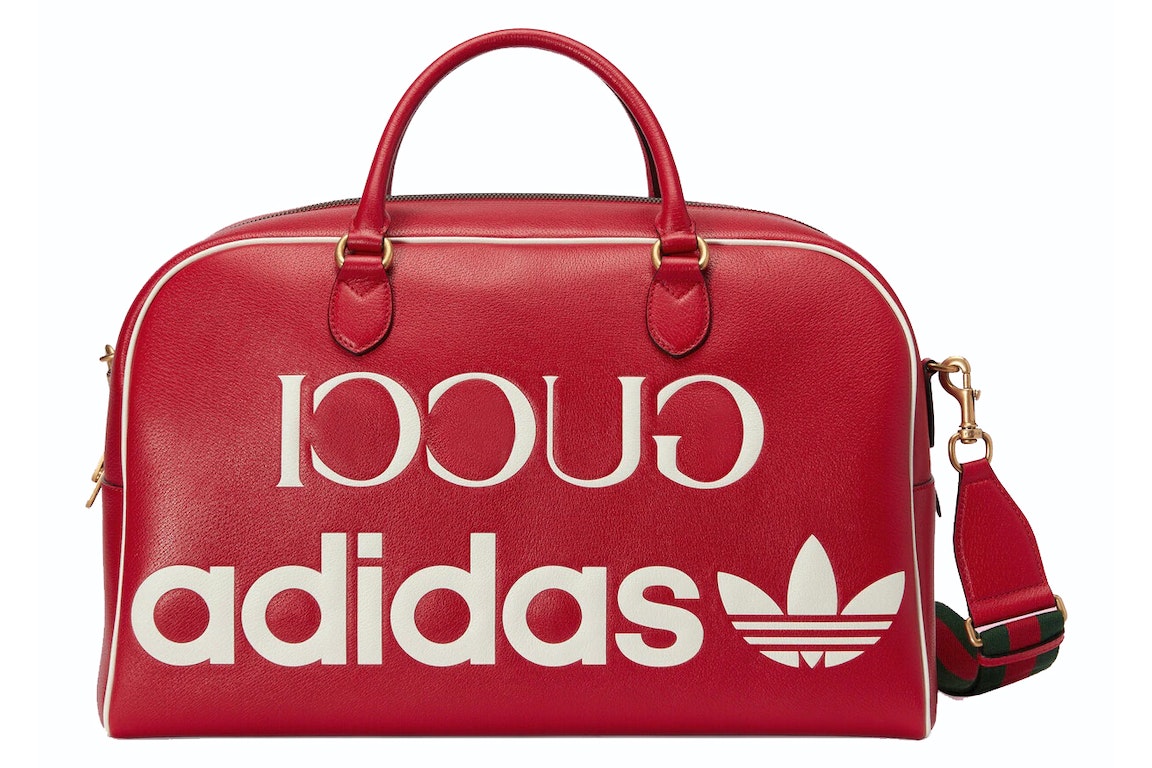 Pre-owned Gucci X Adidas Large Duffle Bag Red