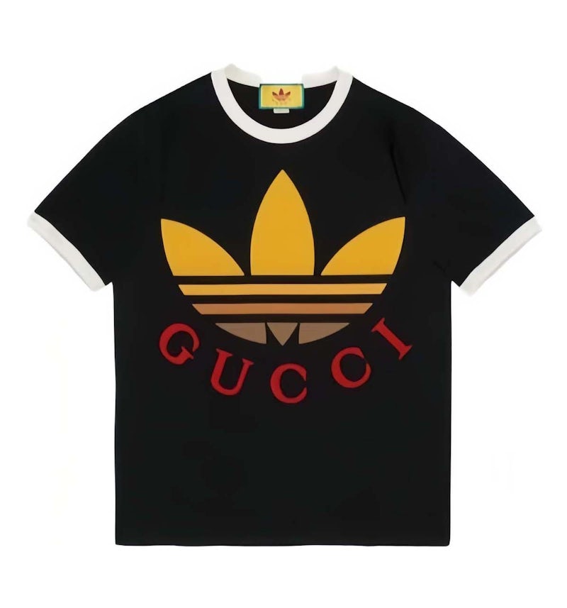 Gucci x adidas Logo T-shirt Black 男装 - CN