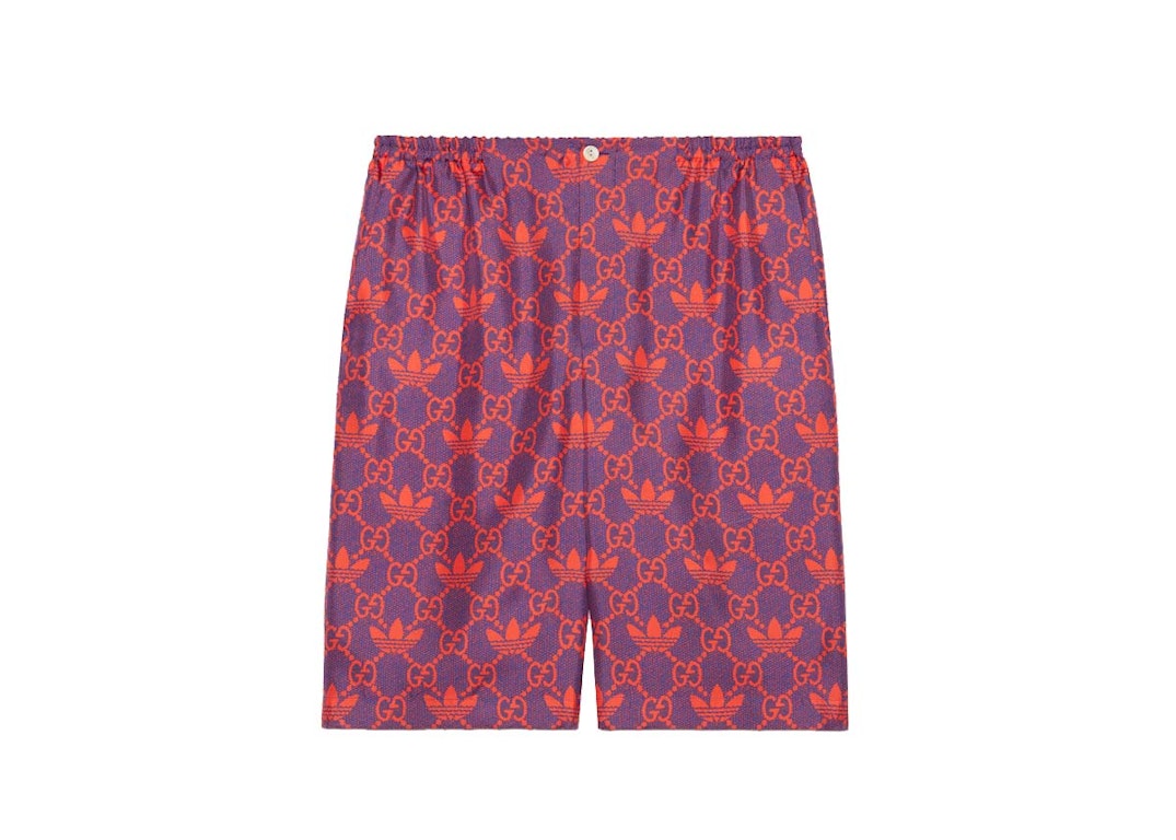 Pre-owned Gucci X Adidas Macro Gg Shorts Purple/red