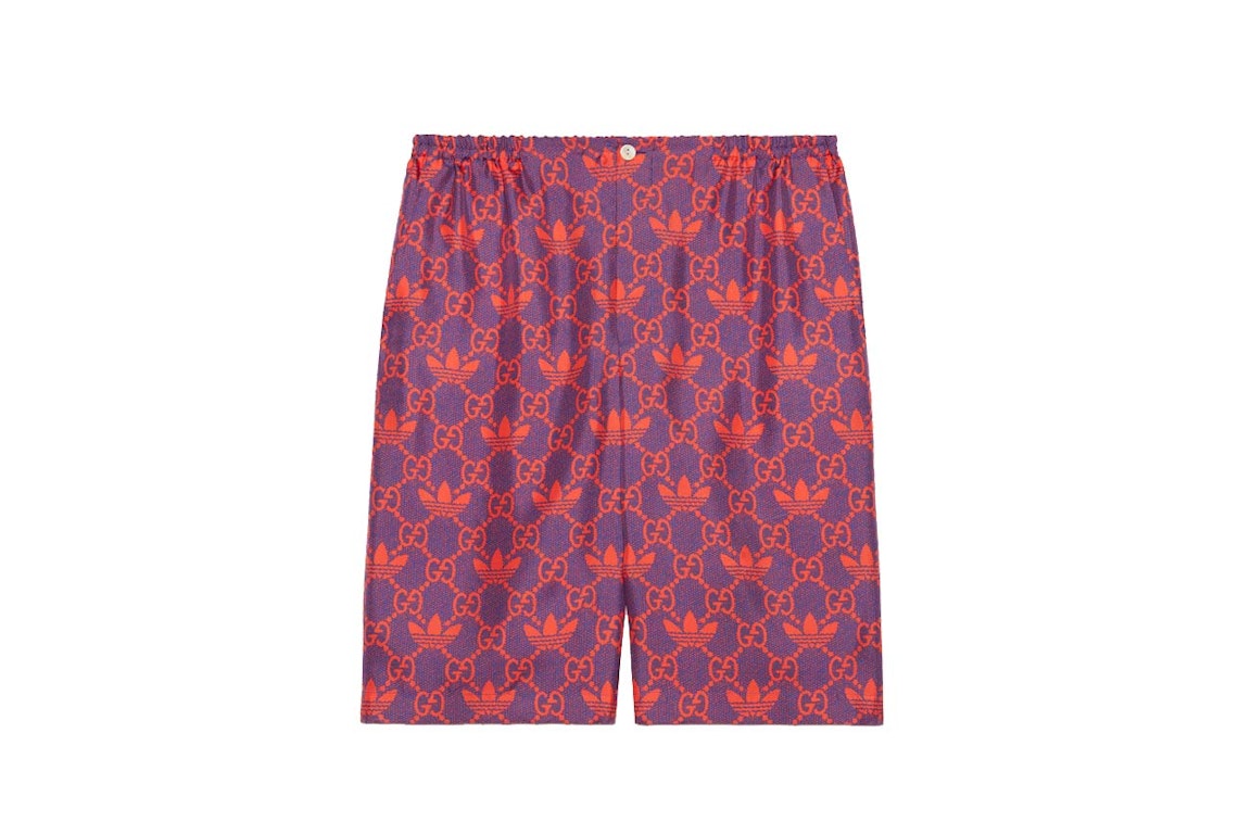 Pre-owned Gucci X Adidas Macro Gg Shorts Purple/red