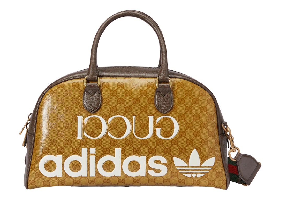 Pre-owned Gucci X Adidas Medium Duffle Bag Beige/brown