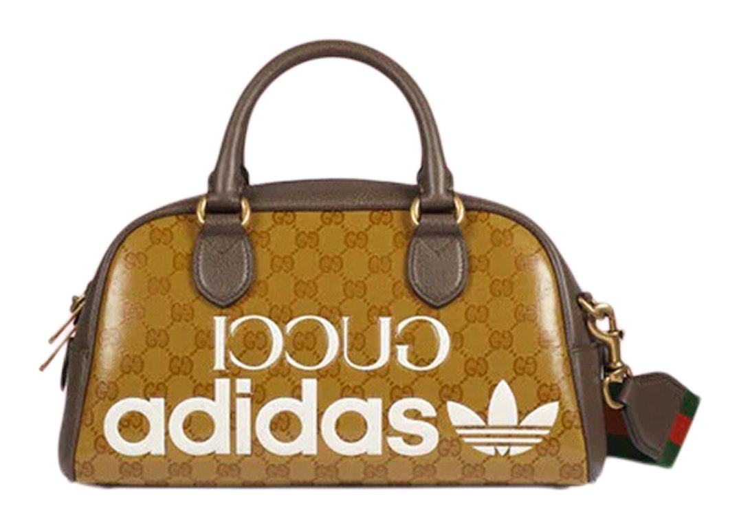 Pre-owned Gucci X Adidas Mini Duffle Bag Beige/brown
