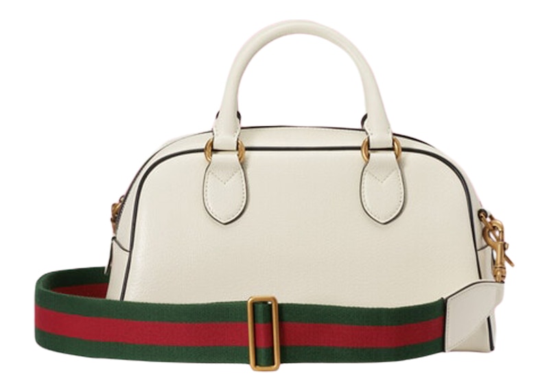 Gucci x adidas Mini Duffle Bag Off White in Leather with Gold tone