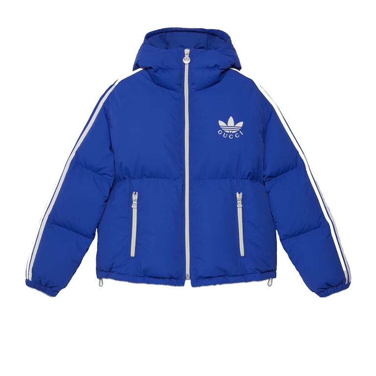 Pre-owned Gucci X Adidas Nylon Down Jacket Blue