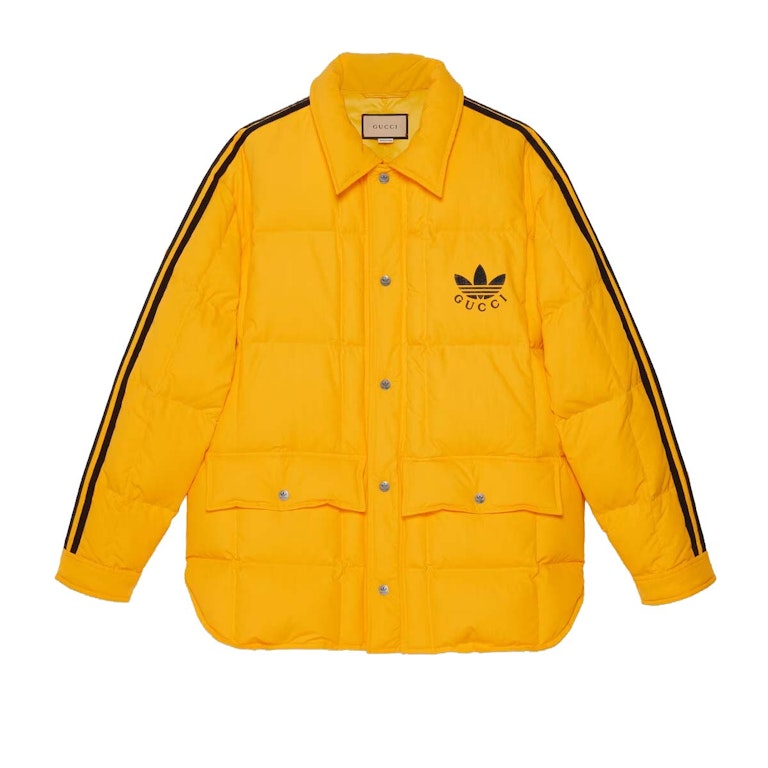 Pre-owned Gucci X Adidas Nylon Down Jacket Yellow