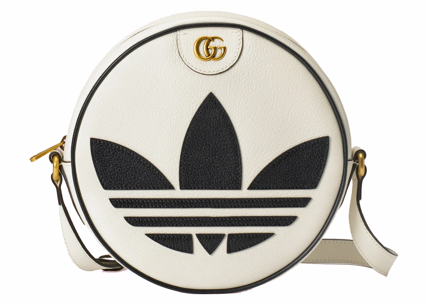 Gucci adidas Shoulder Bag White/Black in Leather Gold-tone - ES