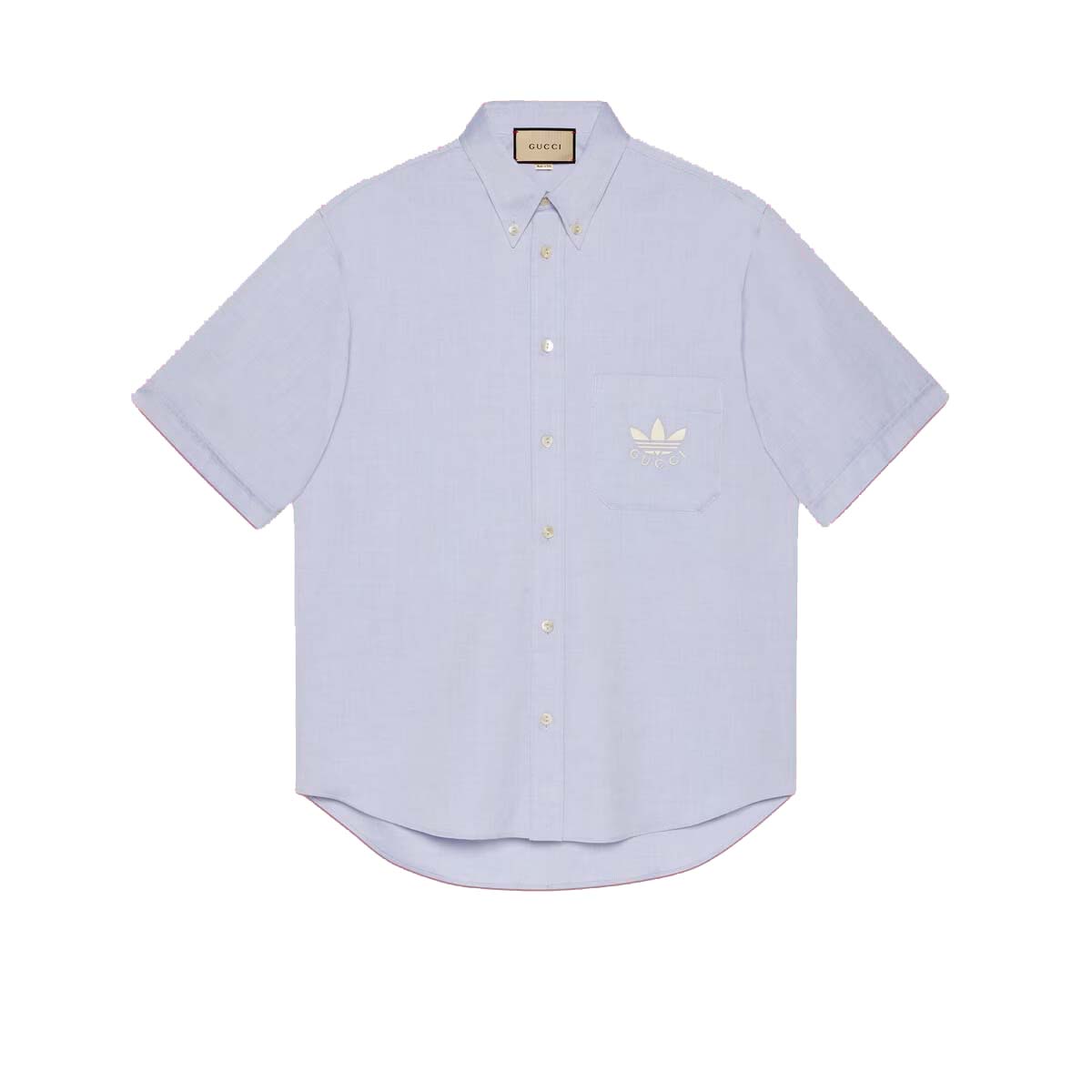 Gucci x adidas Oxford Cotton Shirt (FW22) Light Blue Men's - FW22 - US