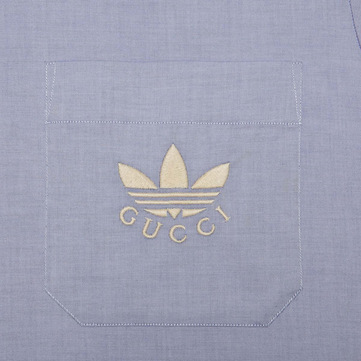 Gucci x adidas Oxford Cotton Shirt Light Blue Men's - SS22 - US