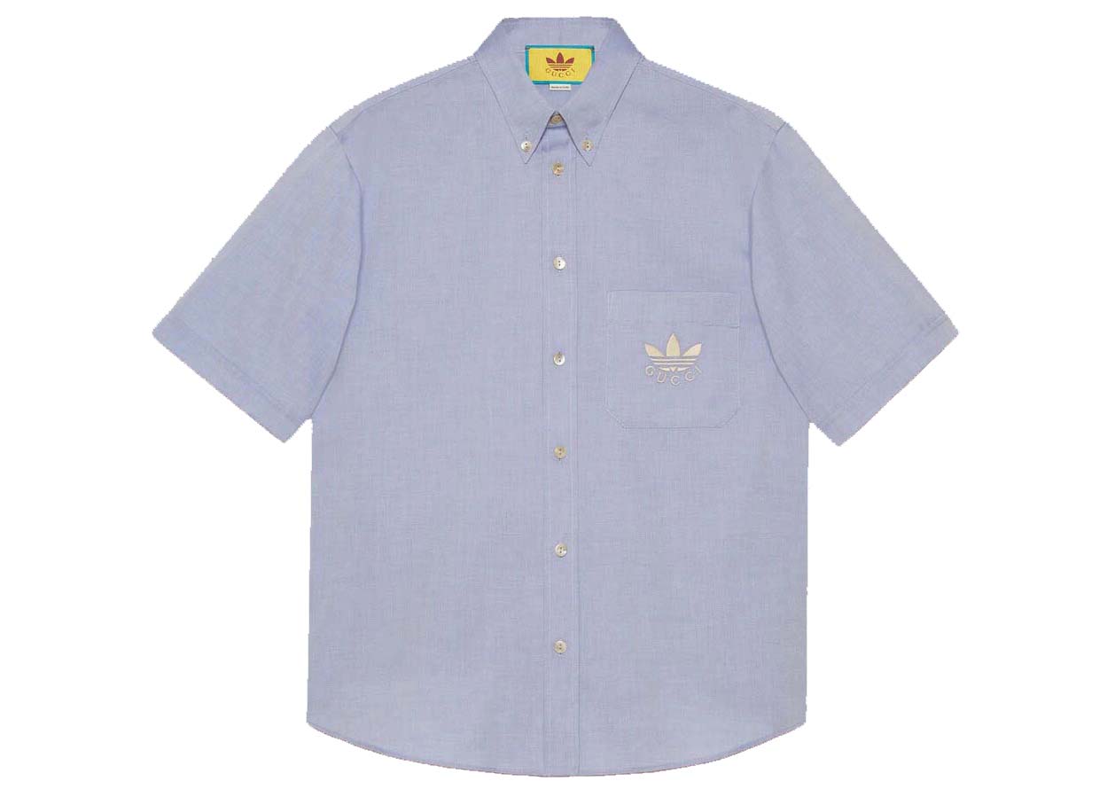 Gucci x adidas Oxford Cotton Shirt Light Blue