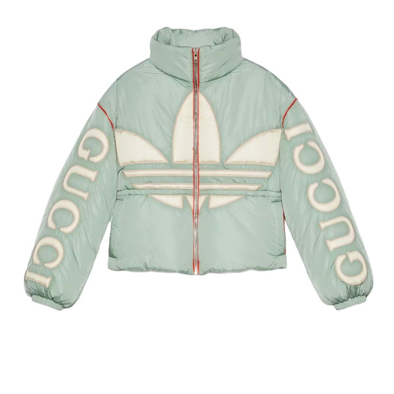Pre-owned Gucci X Adidas Padded Nylon Bomber Mint Green