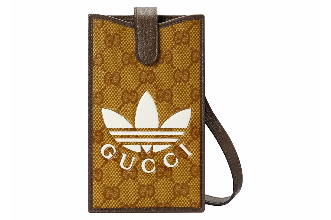 Pre-owned Gucci X Adidas Phone Case Beige/brown