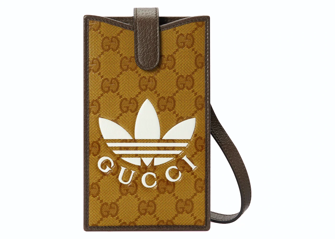 sorpresa Desnudarse Interactuar Gucci x adidas Phone Case Beige/Brown in Leather with Gold-tone - ES