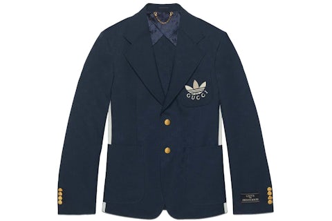 Gucci x adidas Polyester Formal Jacket Dark Blue Men's FW22 US