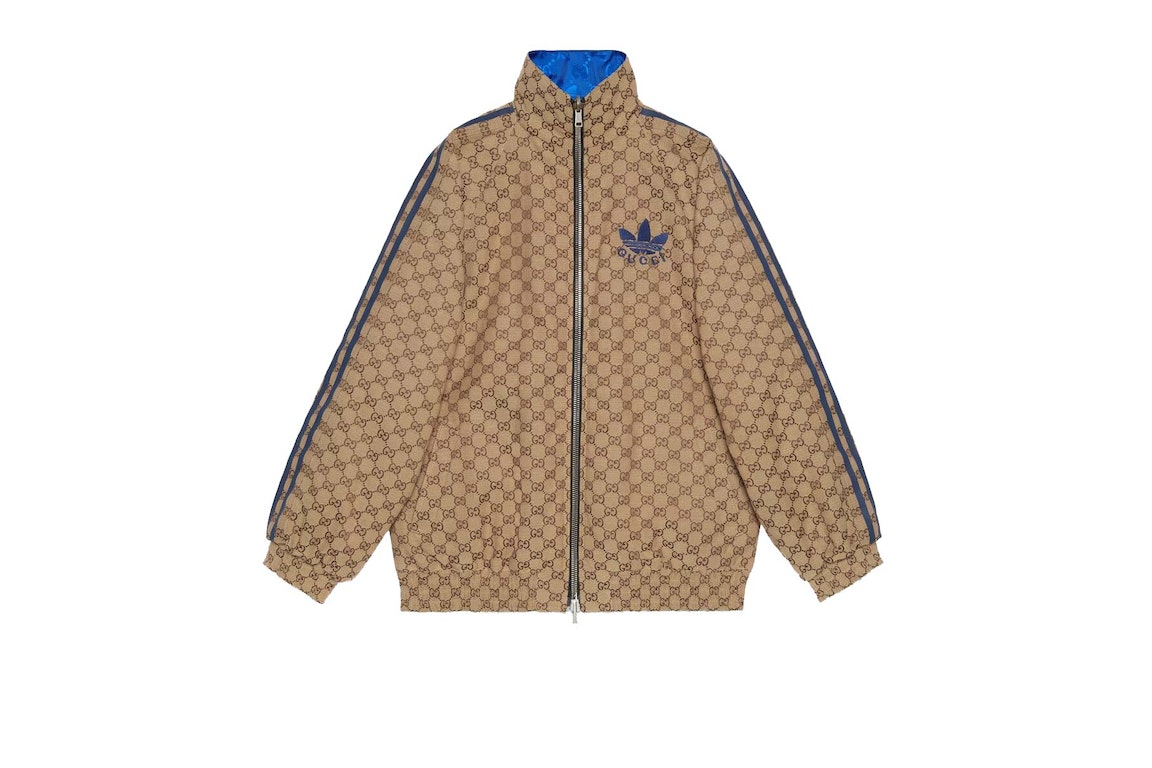 Pre-owned Gucci X Adidas Reversible Jacket Beige/ebony/blue