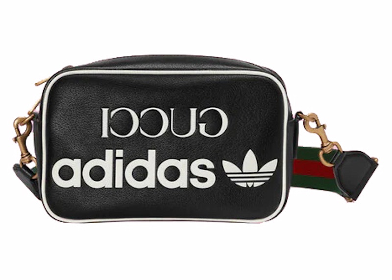 Gucci x adidas Small Shoulder Bag Black in Leather with Gold-tone - US