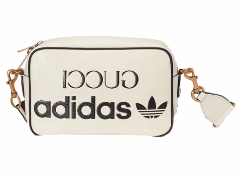Gucci x adidas Small Shoulder Bag Off-White in Leather with Gold 