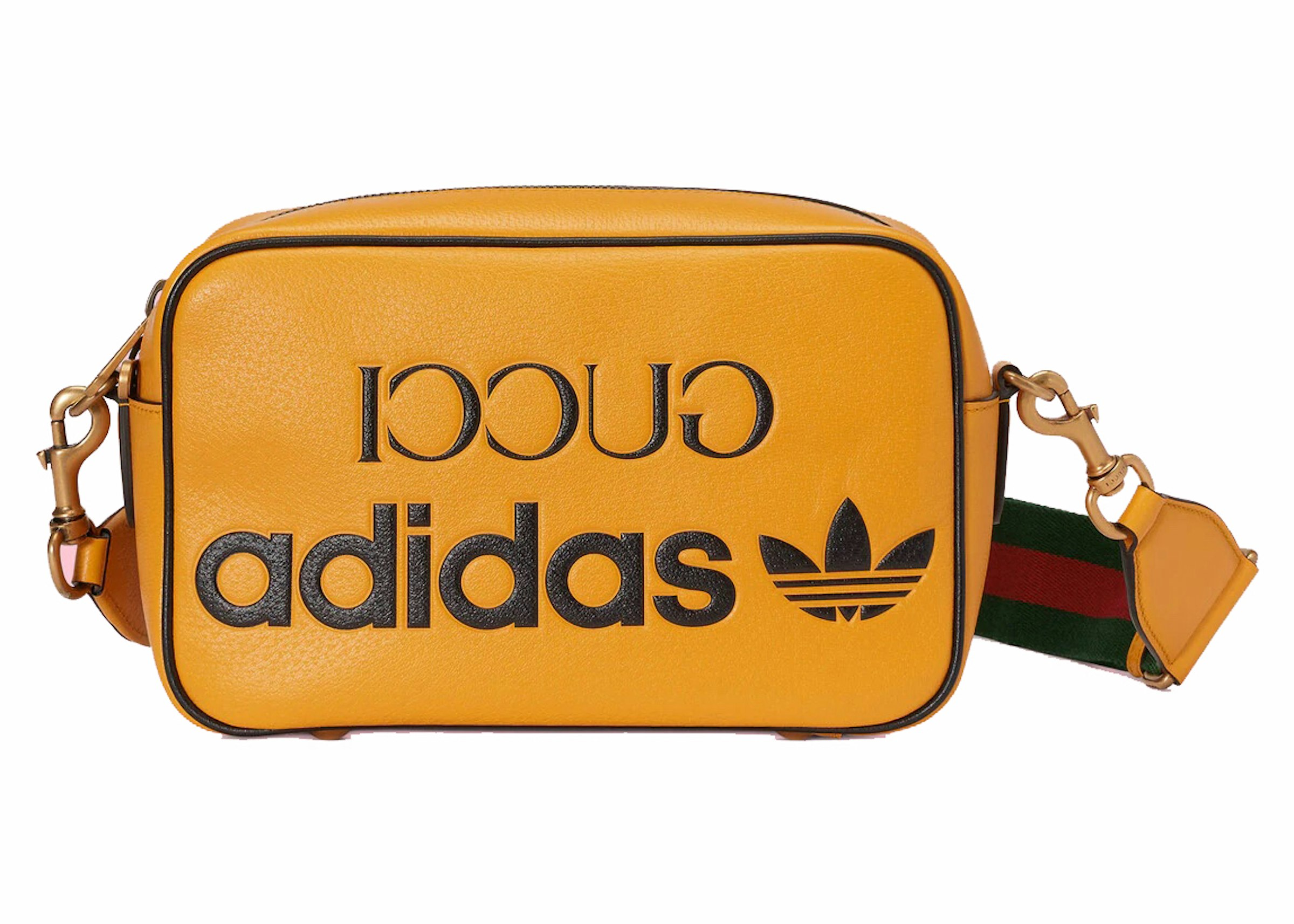 Gucci x adidas Small Shoulder Bag Yellow in Leather with Gold-tone US