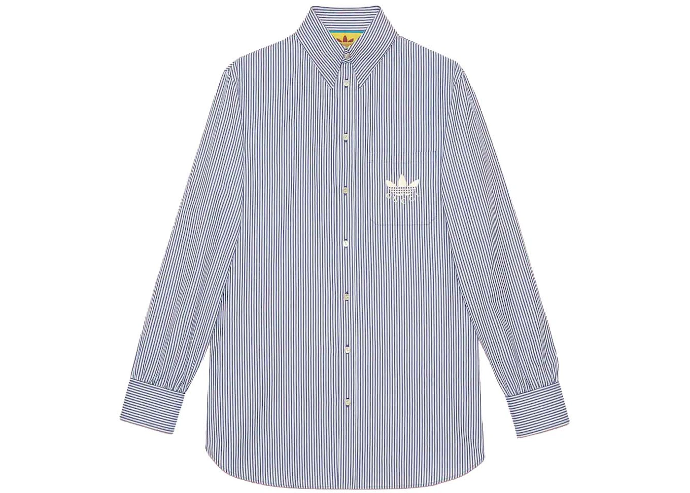 Gucci x adidas Striped Cotton Shirt Blue/White Men's - SS22 - US