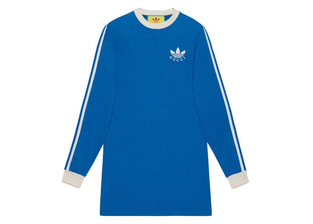 Pre-owned Gucci X Adidas T-shirt Dress Cobalt Blue