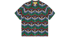 Gucci x adidas Trefoil Print Bowling Shirt Brown/Green