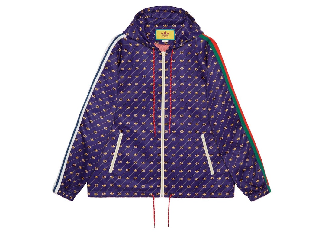 Pre-owned Gucci X Adidas Trefoil Print Jacket Blue/green